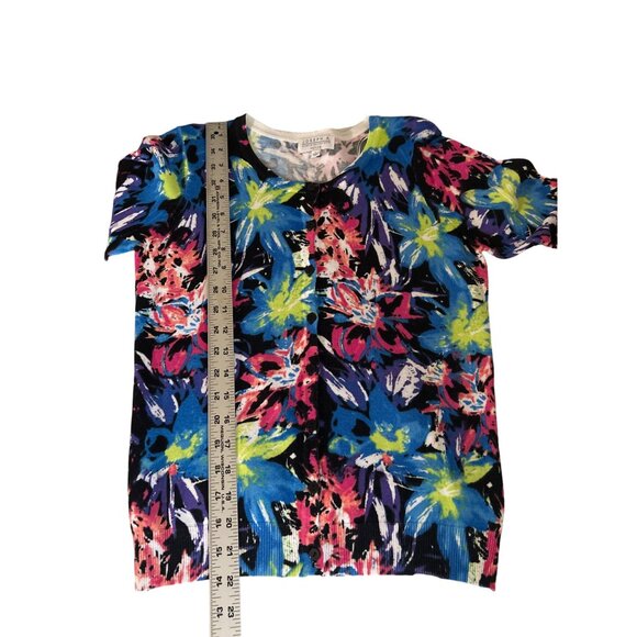 Joseph A. Women's Petite Floral Print Cardigan Sweater Multicolor PL RUNS SMALL - Picture 8 of 8